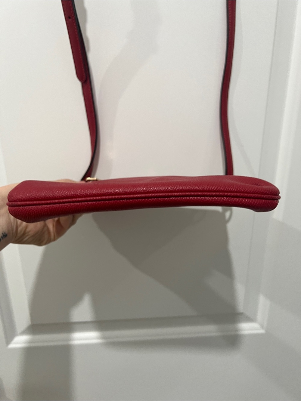 Coach Red Leather Crossbody with Gold Hardware - Picture 7 of 10